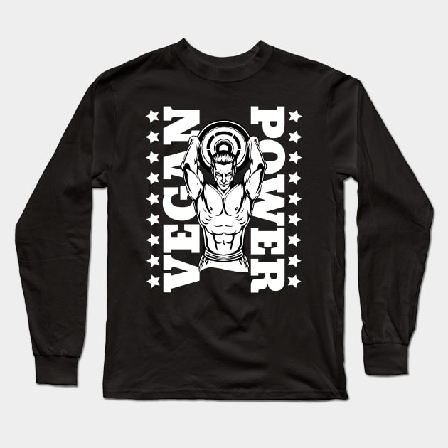 Vegan Power Triceps Extension Weightlifter Long Sleeve T-Shirt by RadStar